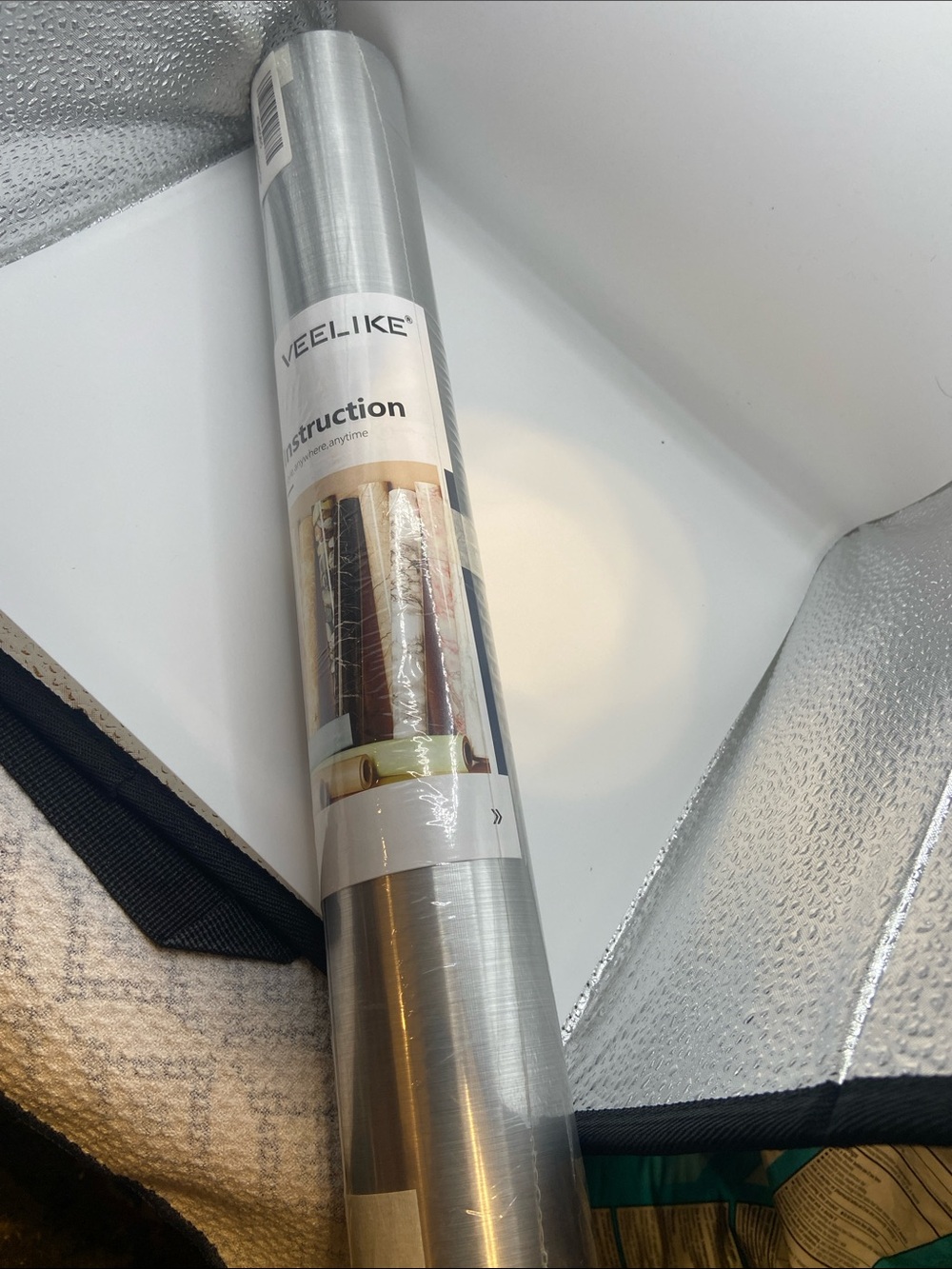 Veelike stainless steel contact paper peel/stick 15”